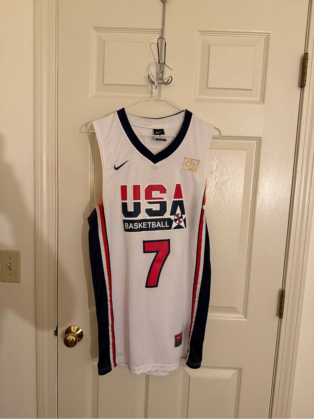 Nike White USA Basketball Jersey #7 with Red and Navy Accents